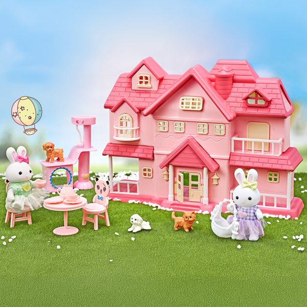 Juguete Casa de Muñecas Conejitos Villa Grande con Muebles, Accesorios, Mascotas y Figuras Incluidas