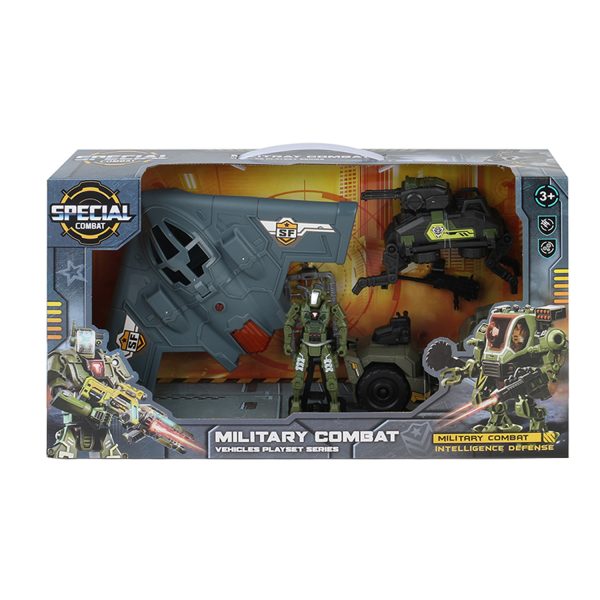 Juguete Pack Militar con Avión, Motos de Guerra y Figuras de Soldados Incluidas