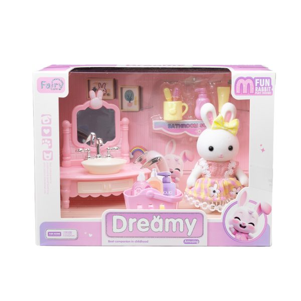 Juguete Conejita con Set de Baño y Accesorios en Miniatura